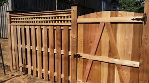 Fence-board-on-board-with-gate-